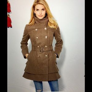 XS Women NYC coat belted wool blend coat